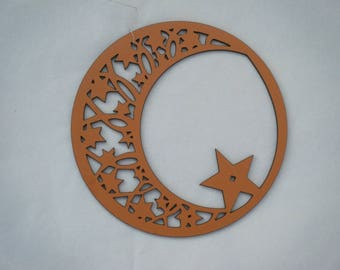 The lucky star, cut-out wooden decoration