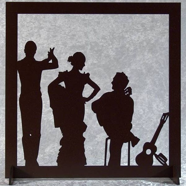 Flamenco, tableau silhouette en bois découpé
