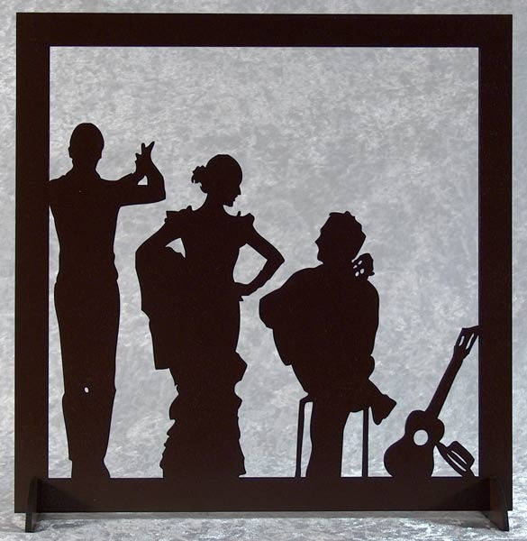 Flamenco, Tableau Silhouette en Bois Découpé