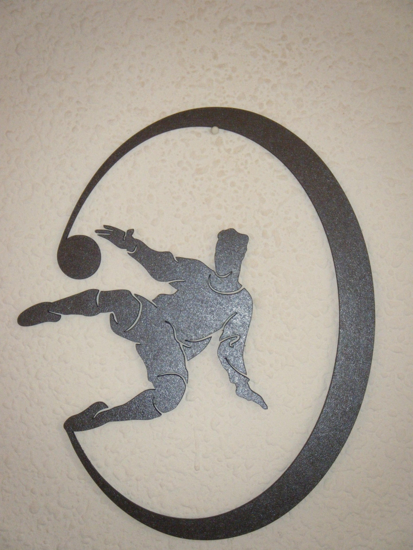 Footballeur Dans Un Croissant de Lune - Cadre Silhouette