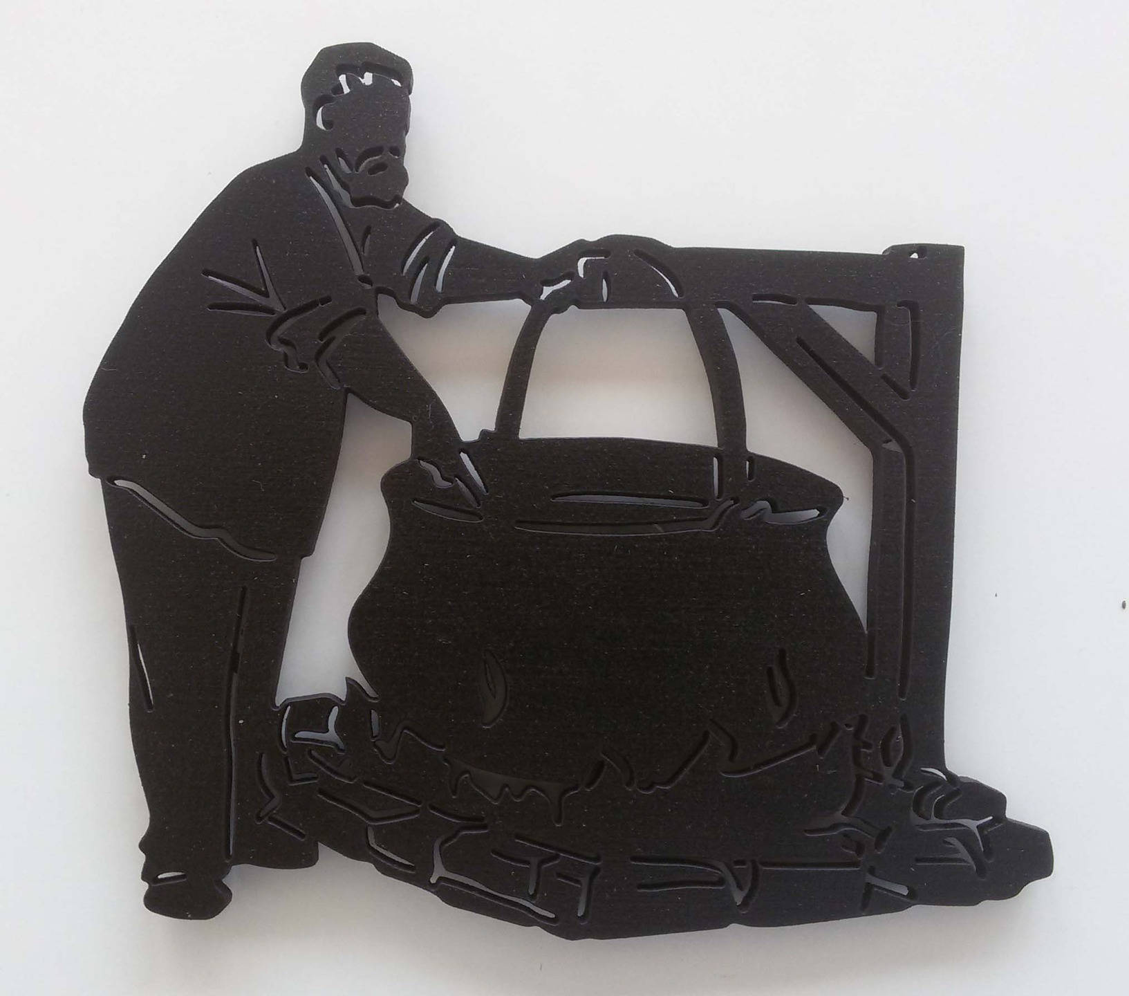 Le Fromager, Armaillis Style Poya et Montée à L'alpage, en Bois Découpé Peint