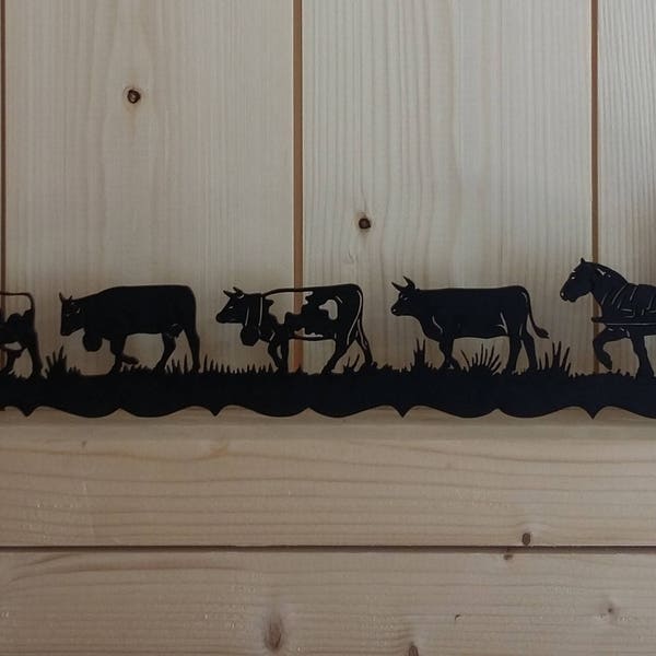 Poya frieze (ascent to the pasture) in cut wood and painted black