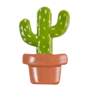 Bottoni fantasia a forma di cactus da 22 mm con chiusura posteriore - Confezione da 6: bottoni da cucito con chiusura posteriore per corredini per bambini, decorazioni per scrapbooking