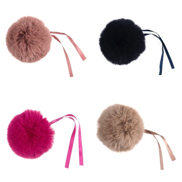 Pompon Fausse Fourrure Taille 11cm - 15 Couleurs aux Choix / Pompon Pour Bonnets , Echarpes, Sacs ...