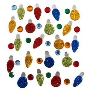 Autocollants de Noël Pailletés Lumière de Sapin x 40 - Embellissement Noël / Scrapbooking Carterie Décoration Loisir Créatif