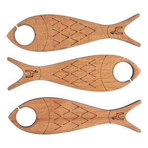 Pony  Wooden Yarn Bobbins - Fish Shaped - Large - Knitting Accessories