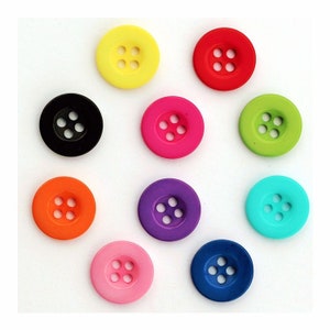 15mm Sewing Buttons with 4 Holes in Resin Lot and Color to Choose from / Sewing Button / Clasp Button / Scrapbooking and Sewing Buttons image 1