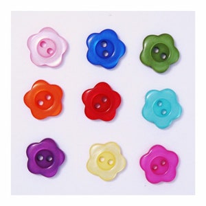 set of 10 Flower Buttons 12mm Color of your choice / Fancy button in the shape of a flower / Flower button with 2 holes / Sewing button / Scrap