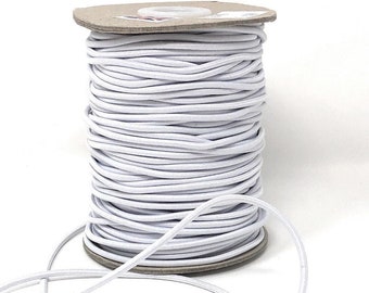 Elastische Kordel / Elastischer Faden 2,5 mm, weiß – erhältlich in 5-Meter-Längen / Elastische Kordel / Nähzubehör