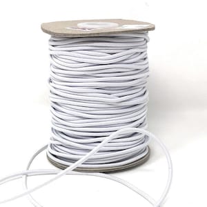 Elastische Kordel / Elastischer Faden 2,5 mm Weiß - Verkauft pro 5 Meter / Elastische Kordel / Näh-Kurzwaren