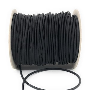 Elastic Rope / Elastic Thread 3mm Black Sold by 5 Meters / Elastic Cord / Couture Haberdashery image 1