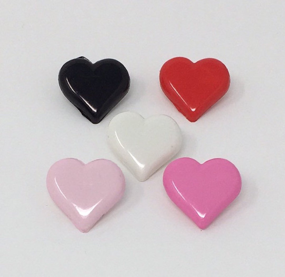 Lot De 12 Boutons Vintage En Forme De Cœur - Vert - 1,7 Cm - Parfait Pour Layette - Occasion