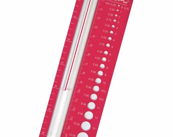 Herramienta de calibre de tejido Knitpro para medir tamaños de agujas / Accesorio de tejido / Knitpro / Lana