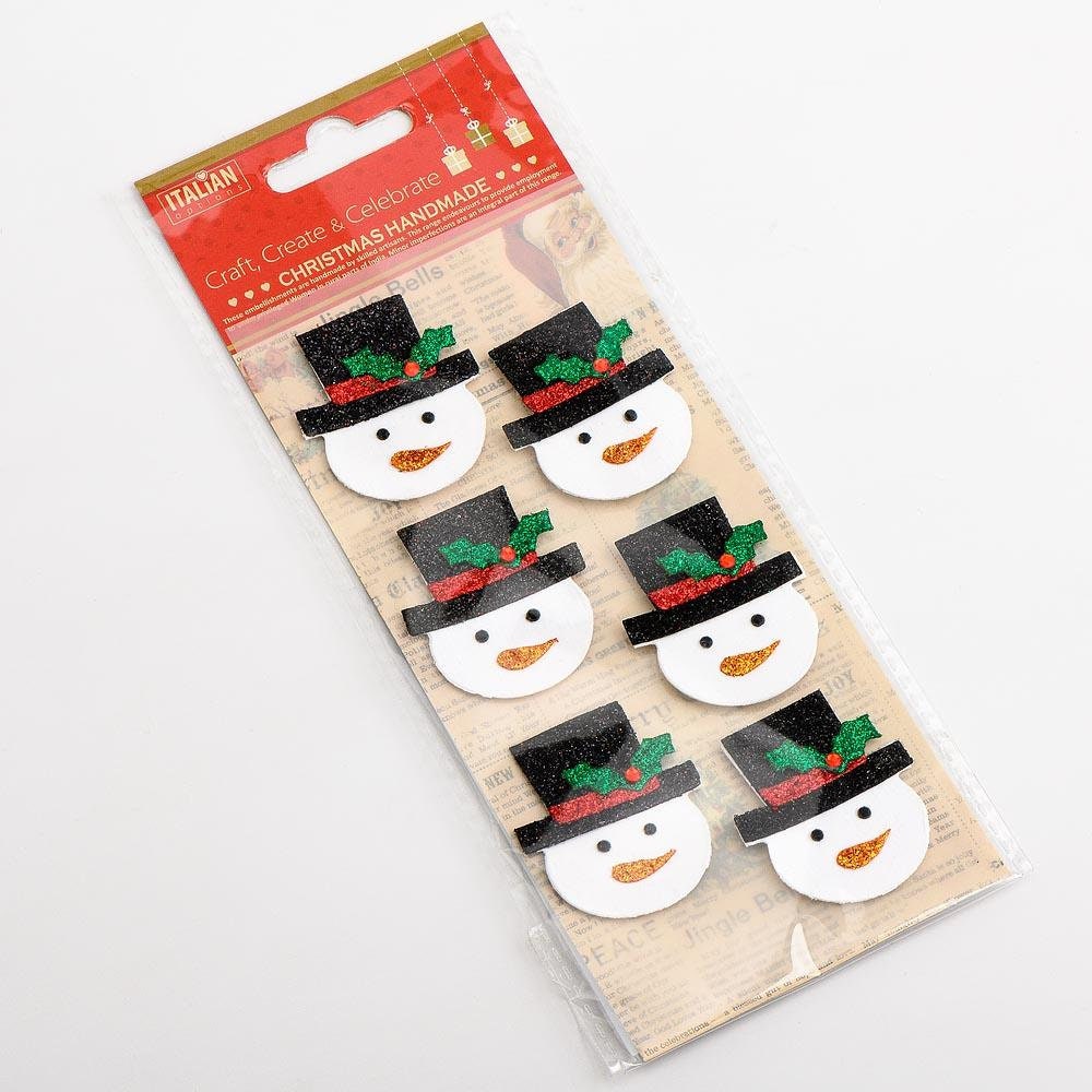 Sparkly Resin Snowman & Snowflake Stickers - Self-Adhesive Rhinestone Embellishments For Christmas Crafts