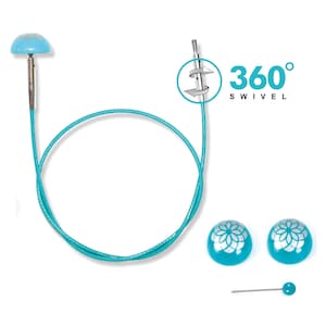 Knitpro Mindful Collection 360° drehbares, austauschbares Kabel für Rundstricknadeln: Größe wählbar 40 cm – 150 cm