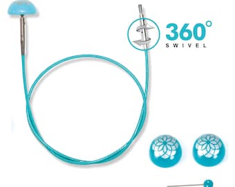 Knitpro Mindful Collection Câble Interchangeable Pivotante 360 pour Aiguilles Tricot Circulaire :  Taille au Choix  40 cm  - 150 cm