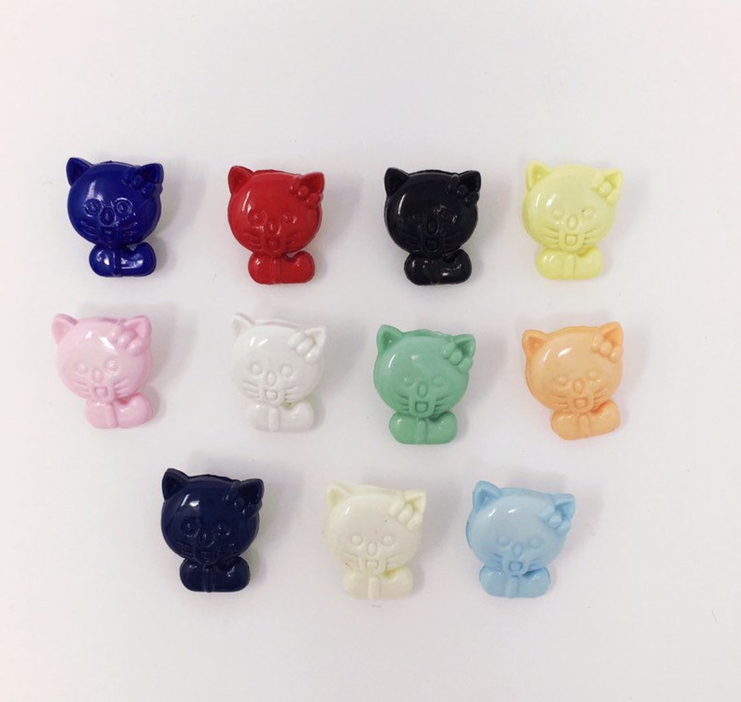 Lot De 10 Boutons En Forme De Chat Noir 18mm - Fantaisie Pour Création Textile