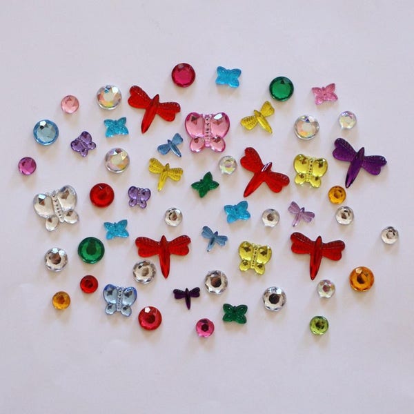 Lot 100 Strass a Coller Motif Papillon / Libellule / Embellissement Scrapbooking