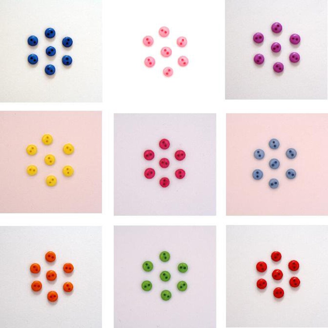 Pack of 20 Mini Buttons 6mm - Color of Your Choice / Scrapbooking ...