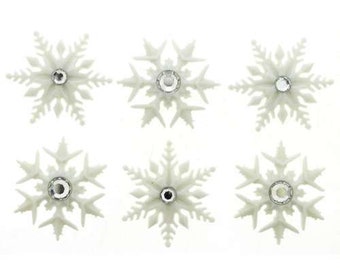 Boutons 3D Dress It Up Collection Noël - Flocon de Neige Fantaisie - Fancy Snowflakes