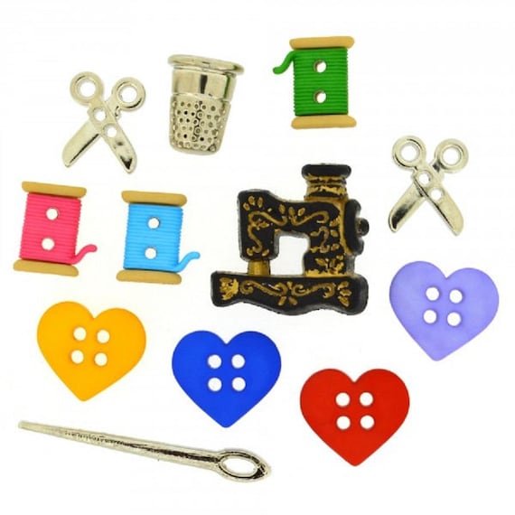 Dress It Up Bottoni Decorativi A Tema Quilting - 12 Pezzi Multicolore - 2