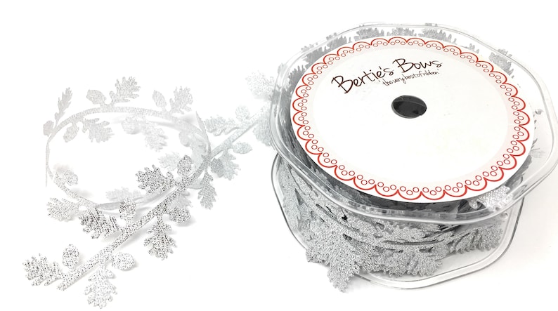 foil stripe Ribbon sold by the meter Album and Scrapbooking sewing notions decor Christmas silver