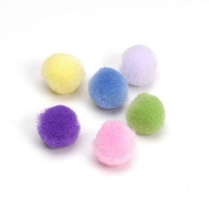 Pompons 10mm x 100 Couleurs Printemps / Pastels  Fourniture Scrapbooking Bricolage Artisanat Décoration Collage Craft PomPom