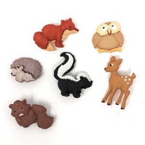 Dress It Up Forest Babies Buttons - Baby Forest Animals 3D Buttons / Decoration Haberdashery Sewing Album Scrapbooking Cake Decoration