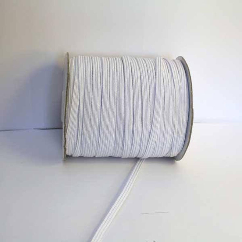 Flat Sewing Elastic 5mm White x 5 Meter or x 10 Meters / Soft Elastic Ribbon / Couture Haberdashery image 2