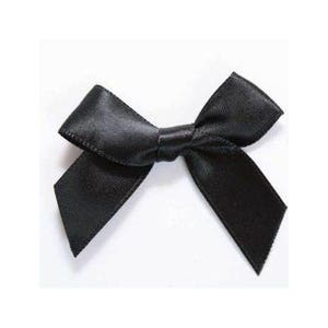 10 x Noeud en Ruban Satin 15mm Couleur Noir  / Embellissement en Ruban pour Couture Scrapbooking Décoration Customisation