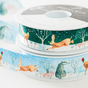 Kerstlint - Winter Wonderland - 25 mm satijnen lint - Verkocht per meter - Kleurkeuze / Seizoensgebonden vakantiedecoratie
