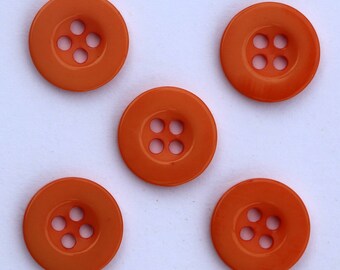 Boutons De Couture Ronds 4 Trous En Résine - 15mm - Lot De 10 - Couleur Au Choix - Neuf