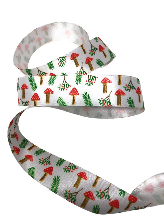 Ribbon: Toadstool - 25mm (per metre) Ribbon: Toadstool - 25mm (per metre)