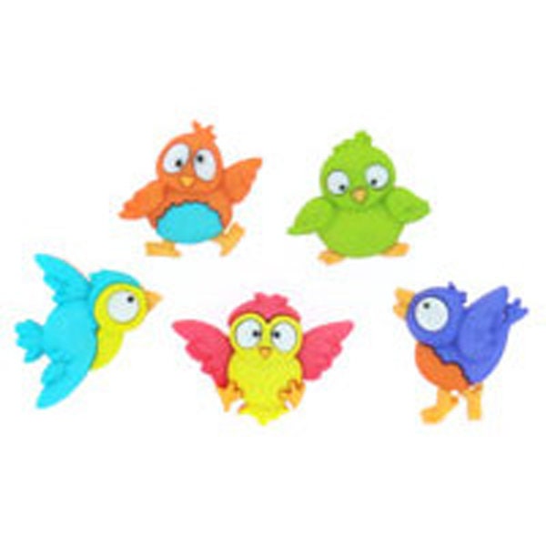 Dress It Up Buttons: Bird Brain / Birds Buttons For Decoration Haberdashery Couture Album Scrapbooking and Cake Decoration