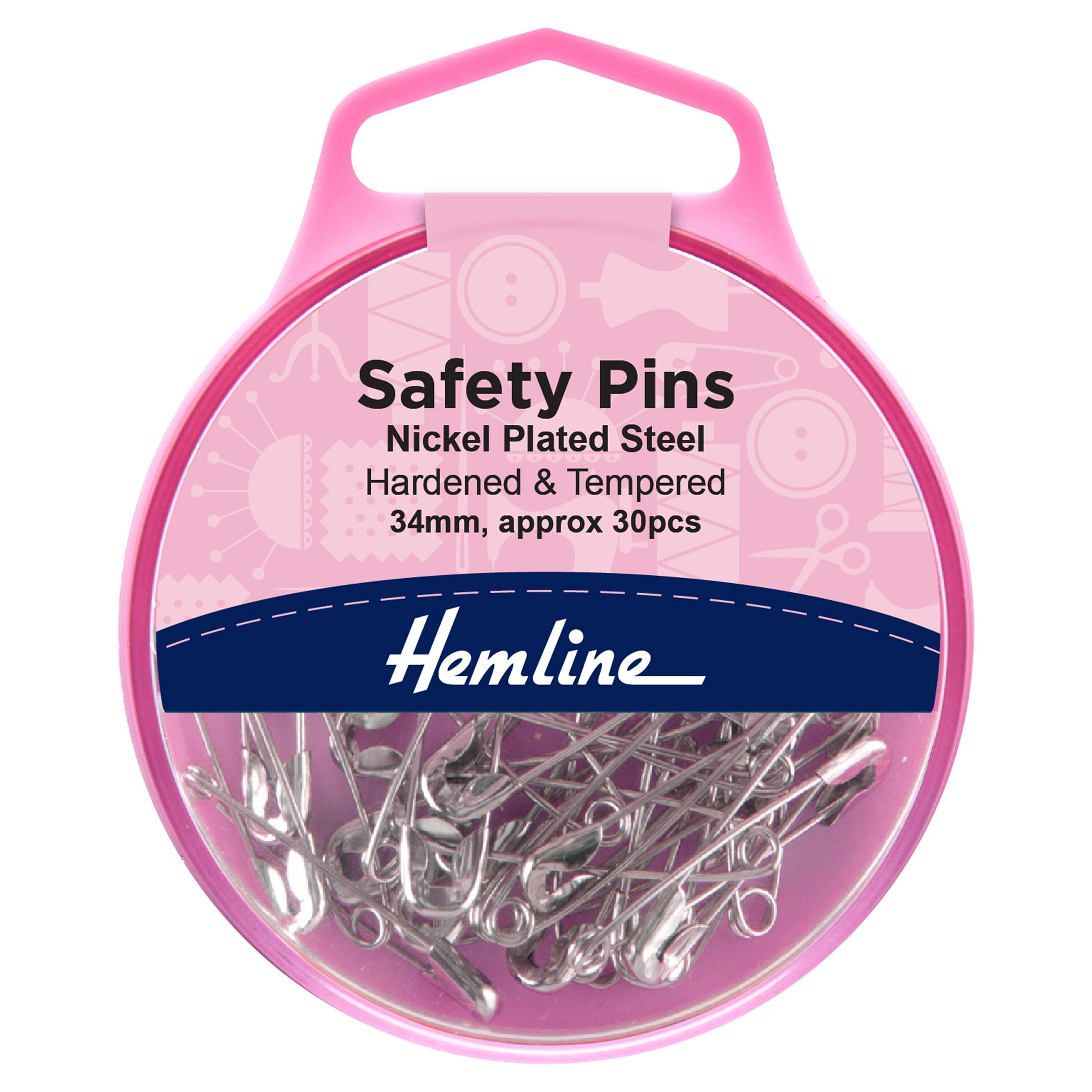 Épingles De Sûreté Hemline – 34 Mm – Lot De 30 – Accessoire Mercerie – Neuf