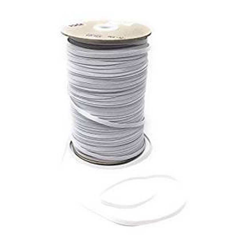 Flat Sewing Elastic 5mm White x 5 Meter or x 10 Meters / Soft Elastic Ribbon / Couture Haberdashery image 3