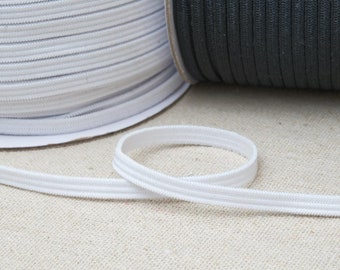 Weiches und flexibles Gummiband für Masken und Näharbeiten, 5 mm breit, schwarz oder weiß, 10 Meter / Dehnbares Gummiband / Nähzubehör