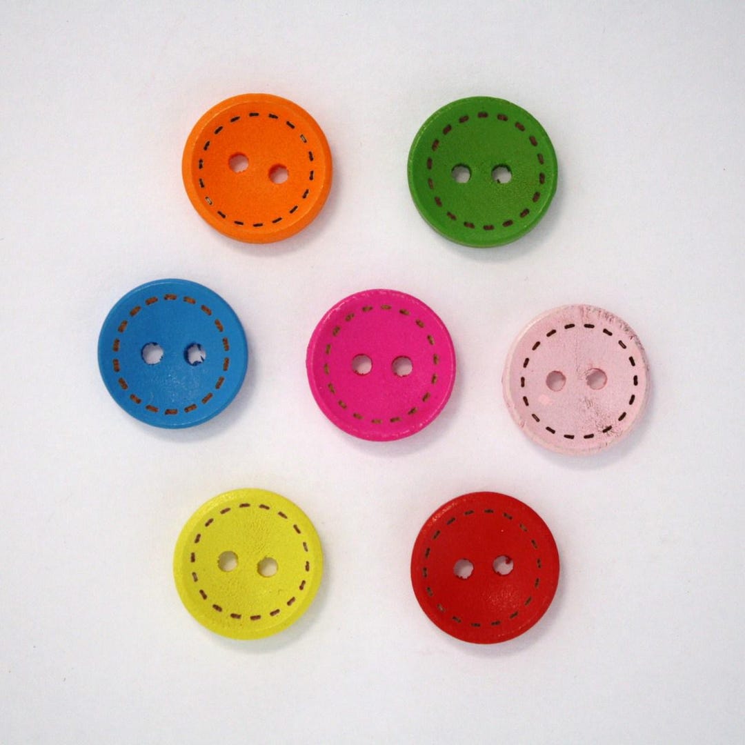 Fancy Button Shape Wooden Button / Fancy Button With Dotted Border 15mm X 10 - Etsy