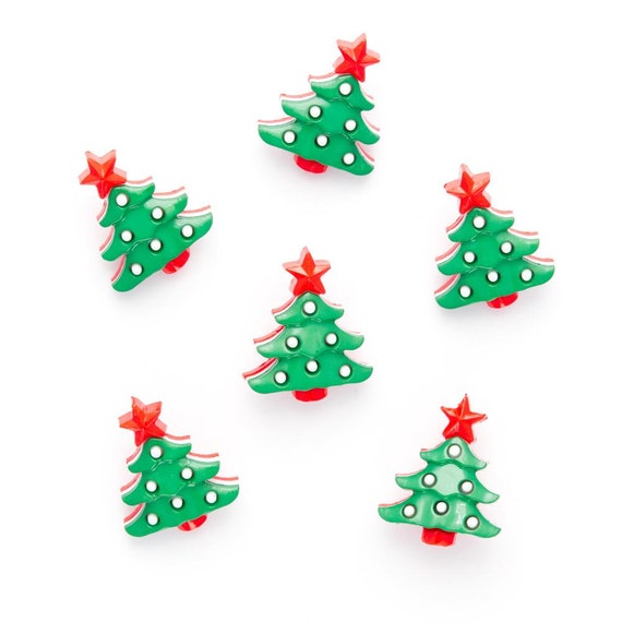 Boutons De Manchette Sapin De Noël En Acrylique Vert - Accessoire Smoking Fête, Cadeau Homme Style Festif