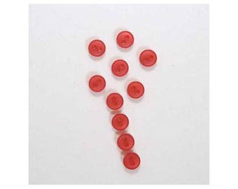 Set of 20 dolly buttons 2 holes Red 6mm - 000476
