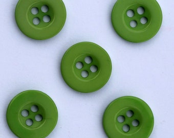 Lot De 10 Boutons Unis En Résine - 4 Trous, 15mm De Diamètre - Couleur Au Choix !