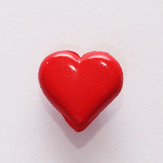 Lot De 50 Boutons Coeur Rouge 6 Mm - Pour Scrapbooking, Couture, Décoration - Neuf