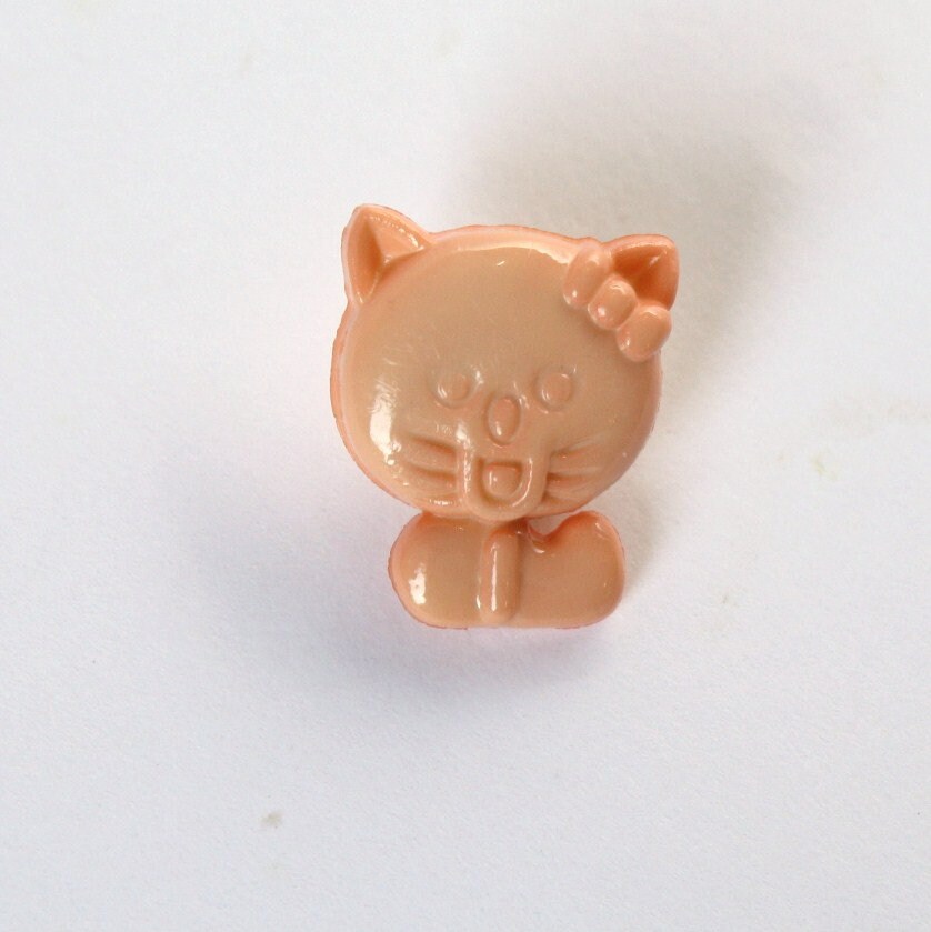 Lot De 6 Boutons Fantaisie Chat 14 Mm - Pour Layette Et Couture Enfant - Couleur Au Choix