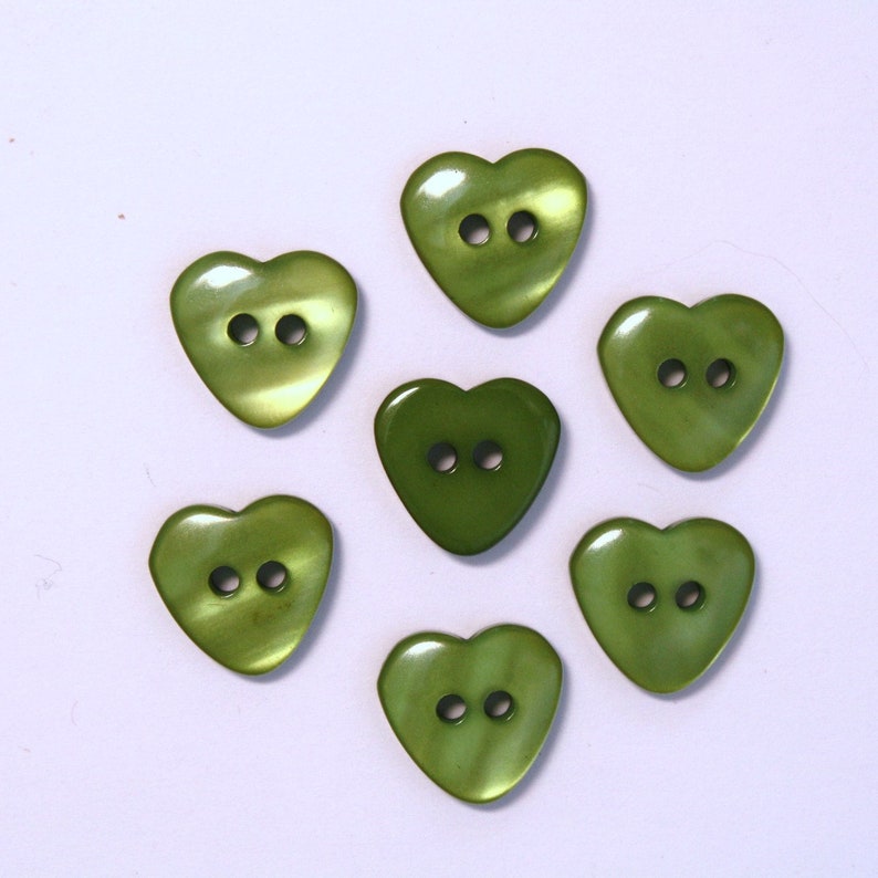 Lot de 10 Boutons Coeur 15mm Couleur au Choix / Bouton Fantaisie en Forme de Coeur / Bouton Coeur avec 2 Trous / Bouton de Couture / Scrap image 6