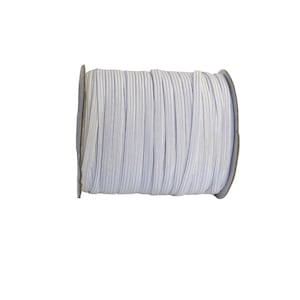 Flat Sewing Elastic 7mm White x 5 Meter or x 10 Meter / Flexible Elastic Ribbon / Sewing Haberdashery