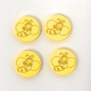 Bouton Abeille 15mm Deux Trous Couleur aux Choix Lot de 6 / Couleur au Choix / Boutons de Couture Fantaisie Enfant Layette Scrapbooking image 4