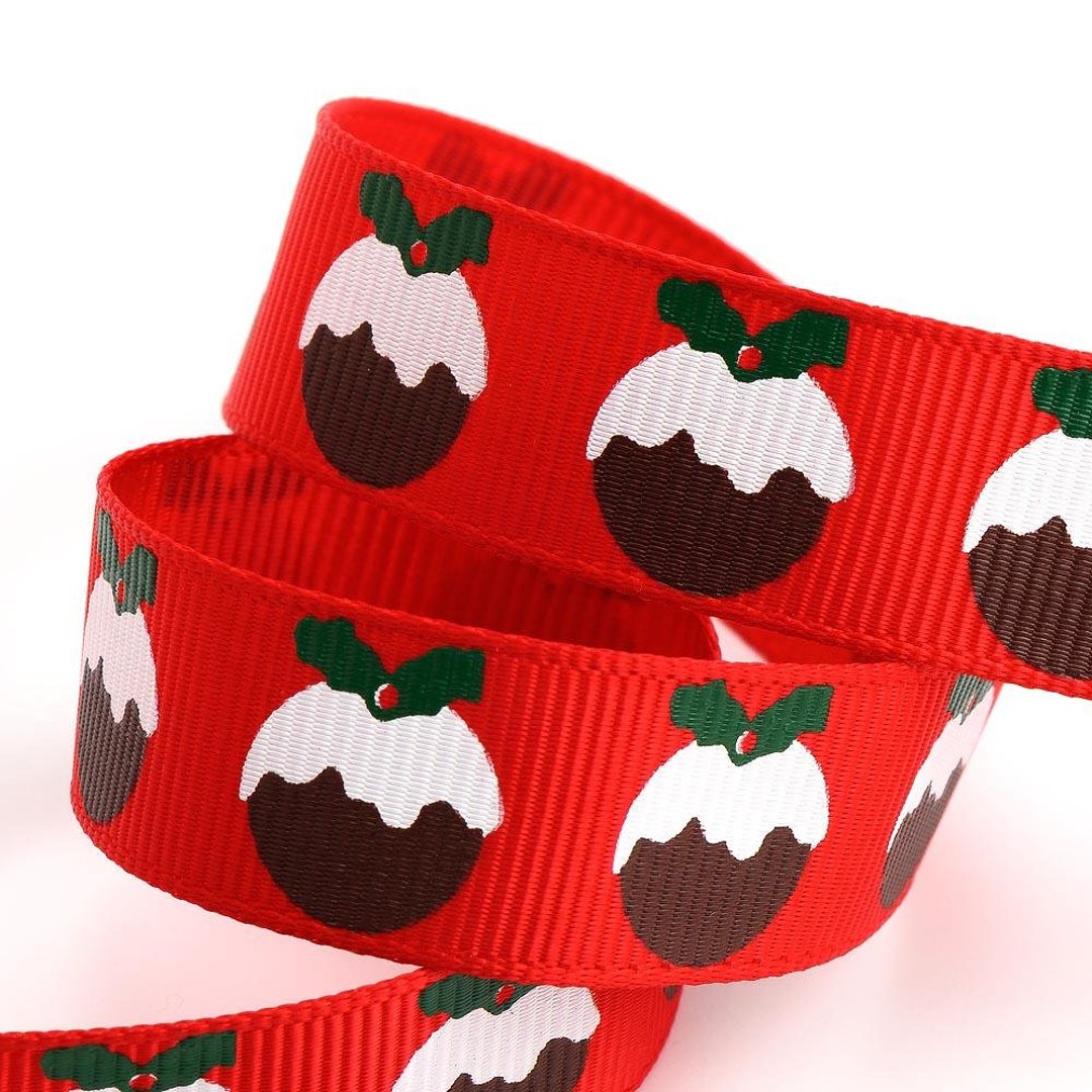 Grosgrain Christmas Ribbon 16mm Christmas Pudding in Reel of 5 Etsy