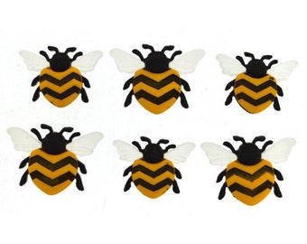 Boutons Dress It Up Bee Happy - Abeille / Boutons Pour Décoration Mercerie Couture Album Scrapbooking, Décoration Gâteaux / Bouton Fantaisie