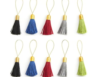 Set of 6 Stitch Markers Tassel - Lantern Moon / Knitting accessories / Knitting supplies