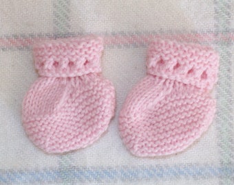 Hand Knitted Baby Booties  Blue /  Newborn Hand Knit Baby Boots / Baby Boy /  Choice of Size From Premature - 6 Months  / Made In France